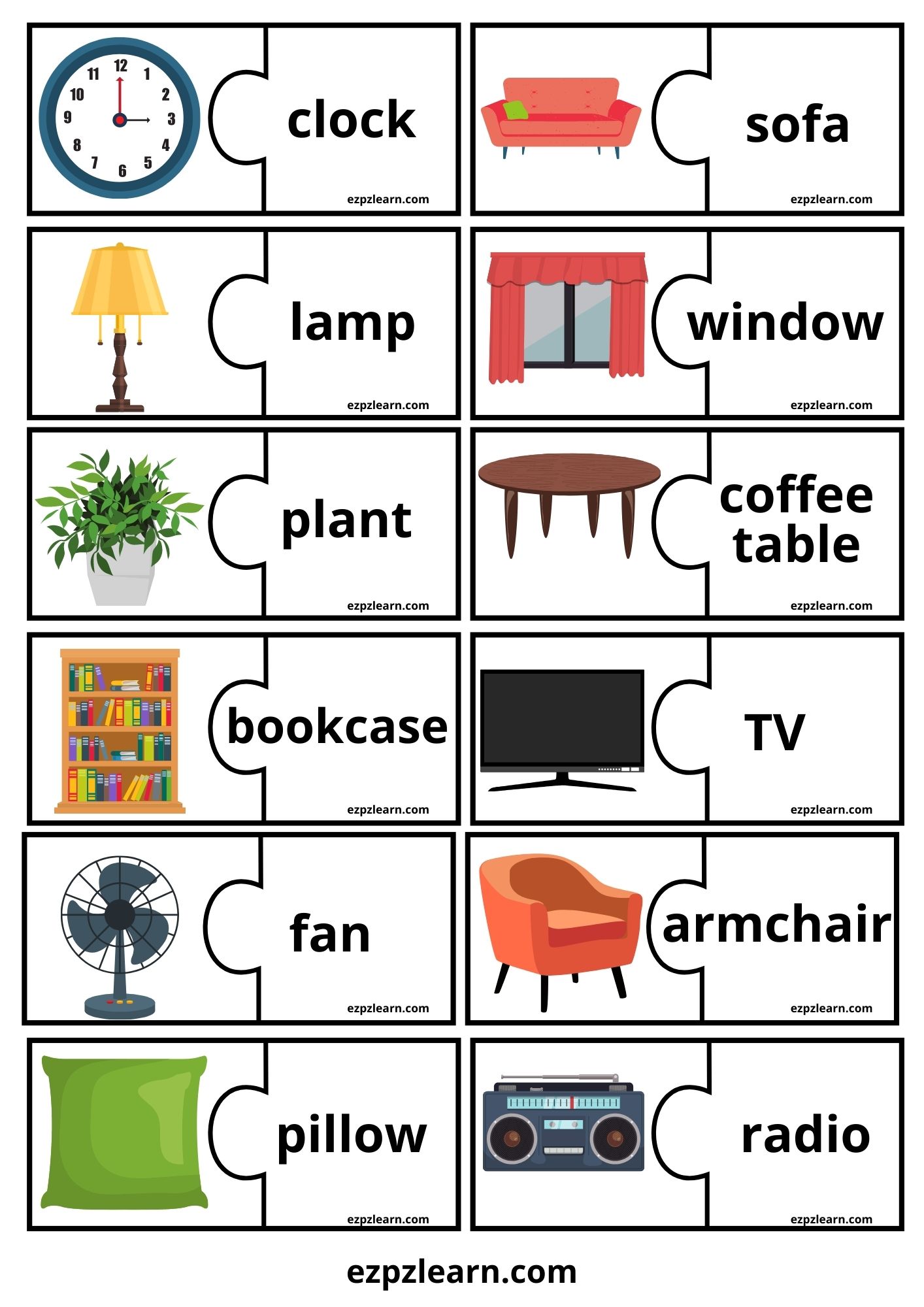 Living Room Word Match Game